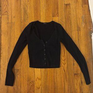 Brandy Melville Cropped Navy Sweater